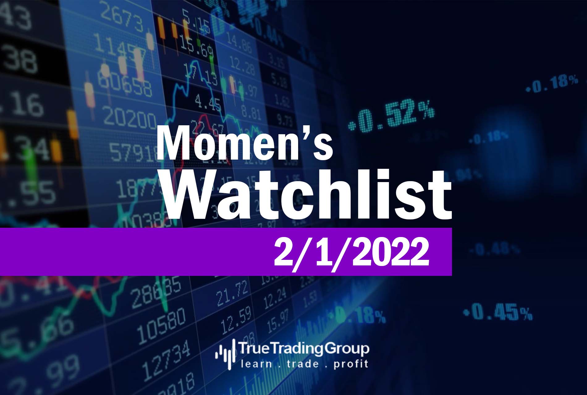 Momen�s Watchlist 2/1/2022 True Trading Group