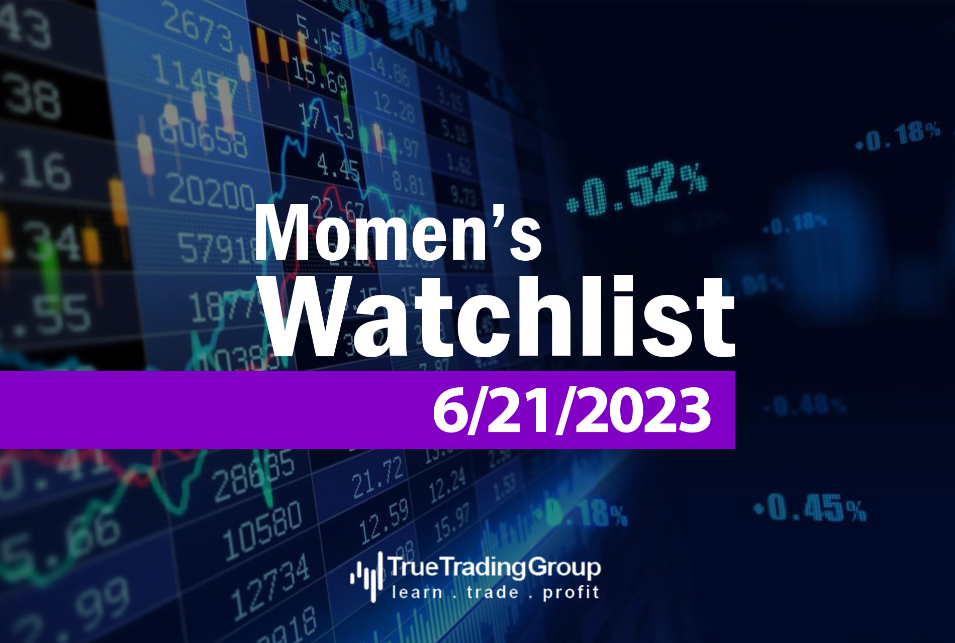 Momen's Watchlist 6/21/2023 True Trading Group