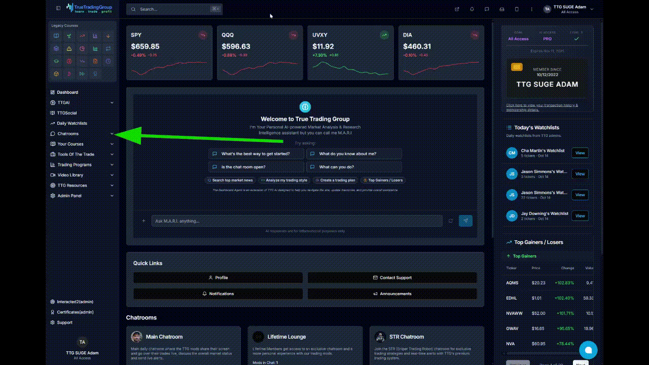 How to access Main Chat